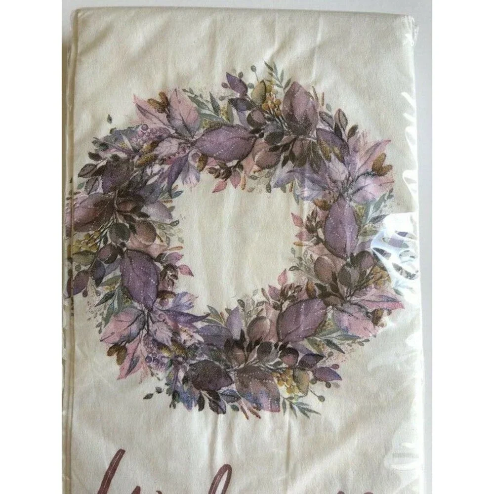 Welcome Purple Wreath Paper Napkins Guest Towels 20 ct 2 pk Buffet Decoupage